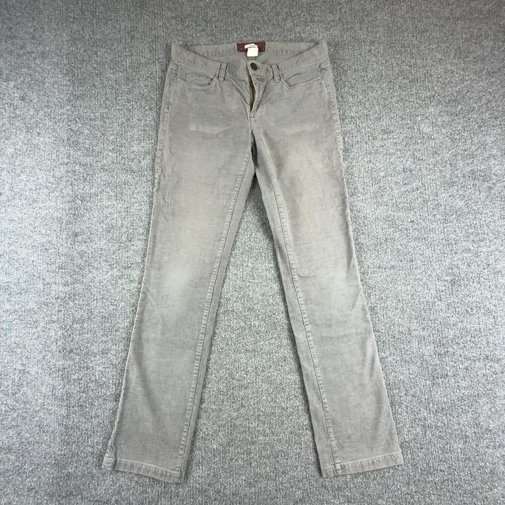 J.Crew Matchstick Pants Womens 29 Gray Corduroy Chino Straight Casual Stretch